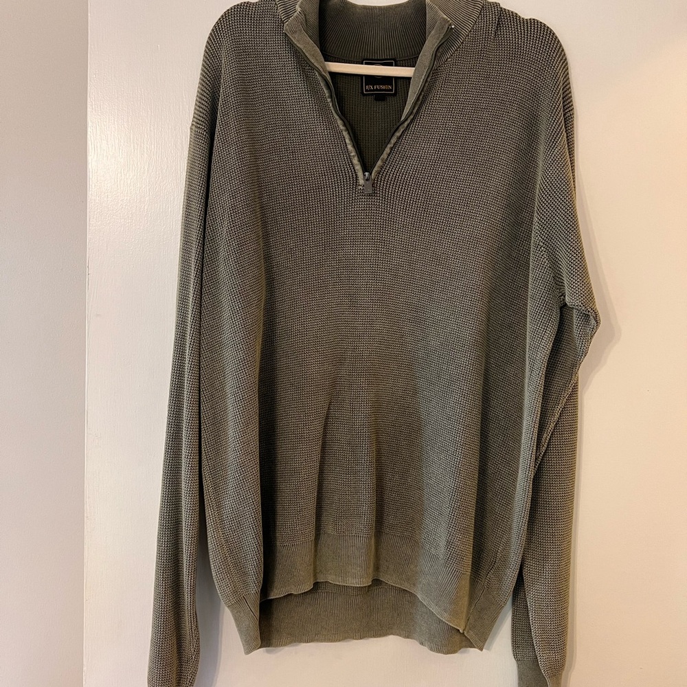 Men's Zip-Up Sweater in Gray